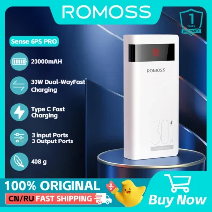romoss 20000mah - Romoss 20000mAh 30W Charge Rapide Batterie Externe pour iPhone/Xiaomi/HUAWEI - INFINITY WEEB Algérie