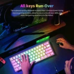 Havit KB877L Clavier de jeu mécanique à membrane - 61 touches rétroéclairées RVB avec touches multimédia, USB-C filaire transparent - Image 2 - INFINITY WEEB