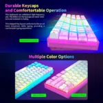 Havit KB877L Clavier de jeu mécanique à membrane - 61 touches rétroéclairées RVB avec touches multimédia, USB-C filaire transparent - Image 1 - INFINITY WEEB