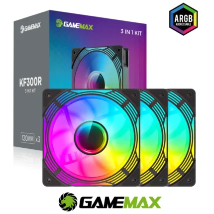 kit de - Kit de 3 ventilateurs FAN GameMax KF300R v WH Reverse ARGB PWM 120mm NOIR - INFINITY WEEB Algérie