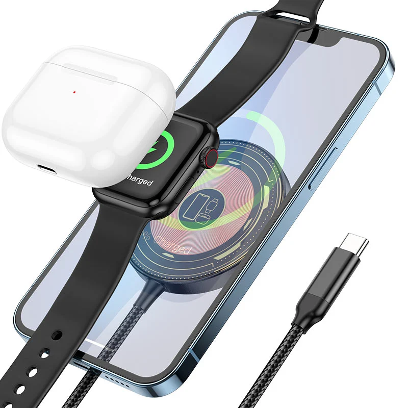 Hoco Cw45 De 3in1 Magnetic Wireless Fast Charger Phone Tws Watch chargeur sans - Chargeur sans fil HOCO CW45 Discovery Edition - INFINITY WEEB Algérie